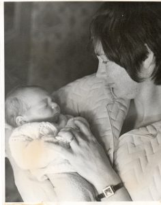 Christian at one day old with Leigh Sept 27th 1973 Ellesmere Port