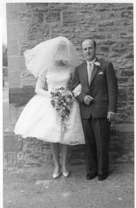 Eileen and Cyril Walke at Elstow Abbey Bedford for marriage to John Mathews